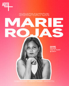 Innovator Marie Rojas, Head of Talent at Ogilvy along with her headshot.