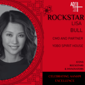 Rockstar Lisa Bull, Global CMO and Partner of Yobo Spirit House followed her headshot.