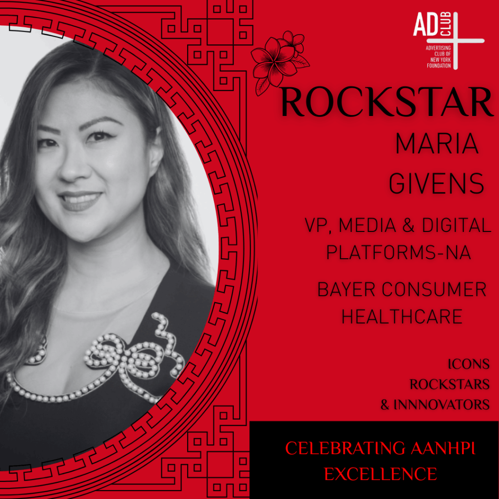 Rockstar Maria Givens, VP, Media & Digital Platforms – NA of Bayer Consumer Healthcare followed her headshot.