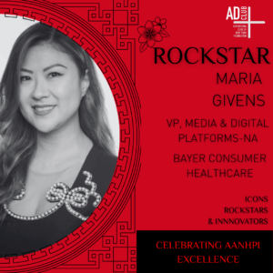 Rockstar Maria Givens, VP, Media & Digital Platforms – NA of Bayer Consumer Healthcare followed her headshot.