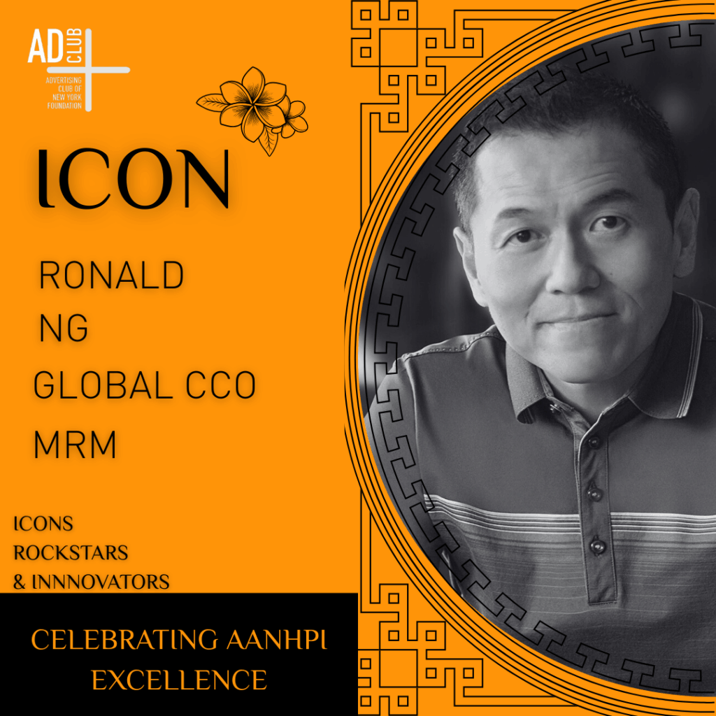Icon Ronald Ng, Global CCO of MRM followed his headshot.