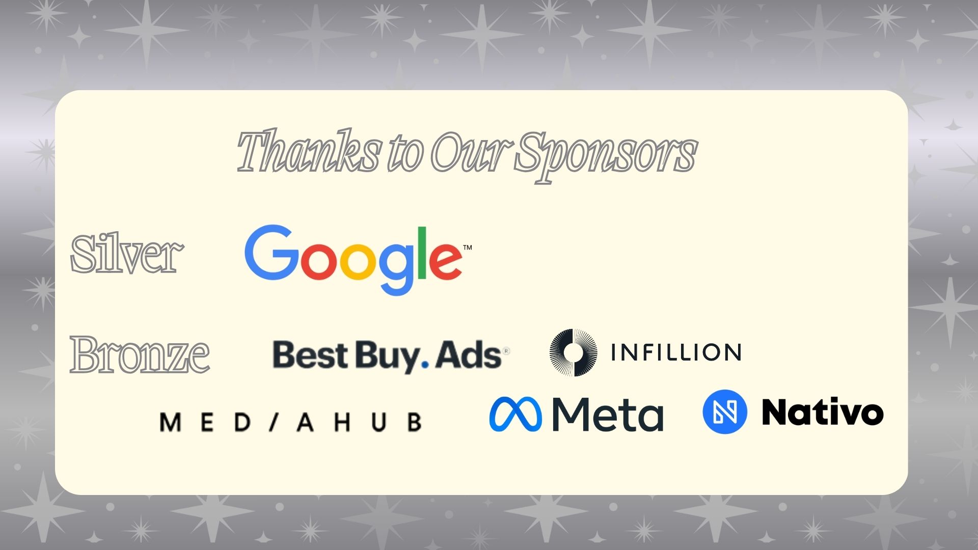 Thanks to Our Sponsors